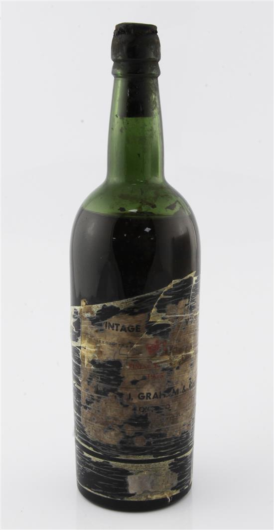 One bottle of W & J Graham & Co 1955 Vintage port,